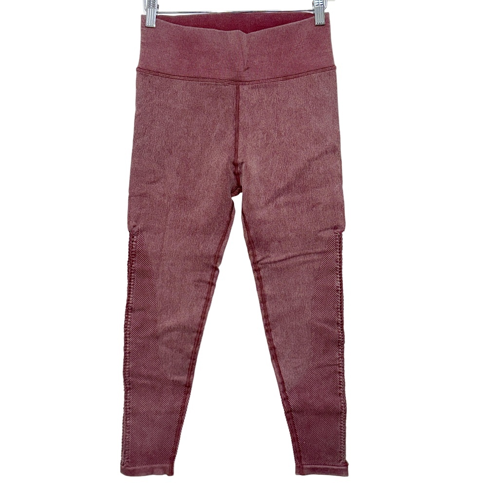 Womens OFFLINE by Aerie Seamless Macrame High Waisted Leggings Maroon Red Size M